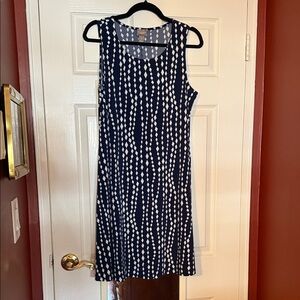 Chico’s Navy and White Sleeveless Dress